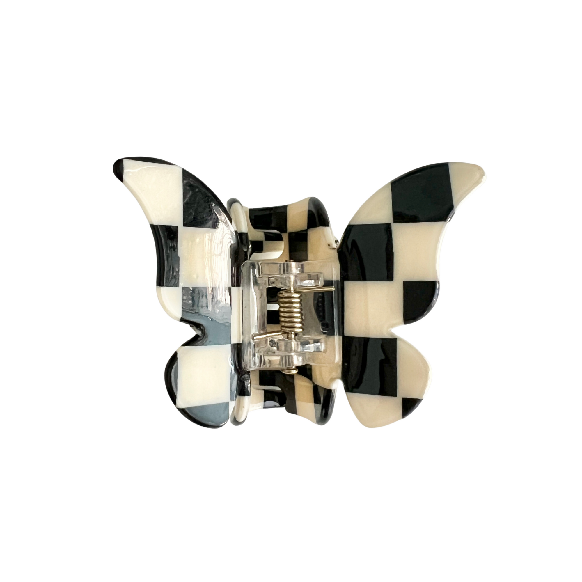 Checkered Butterfly Hair Clip